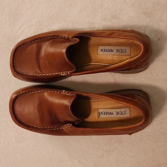 Steve Madden Vintage 2000s Platform Leather Loafer, Sz 8 - Picture 5 of 6